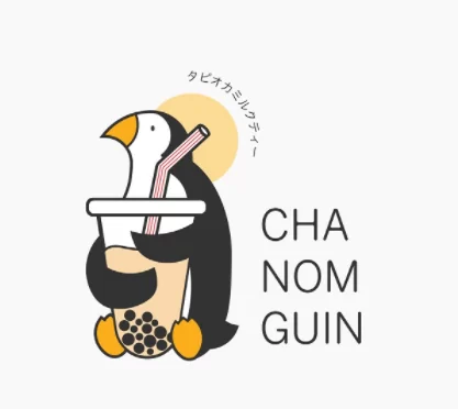 Mẫu logo trà sữa chim cánh cụt